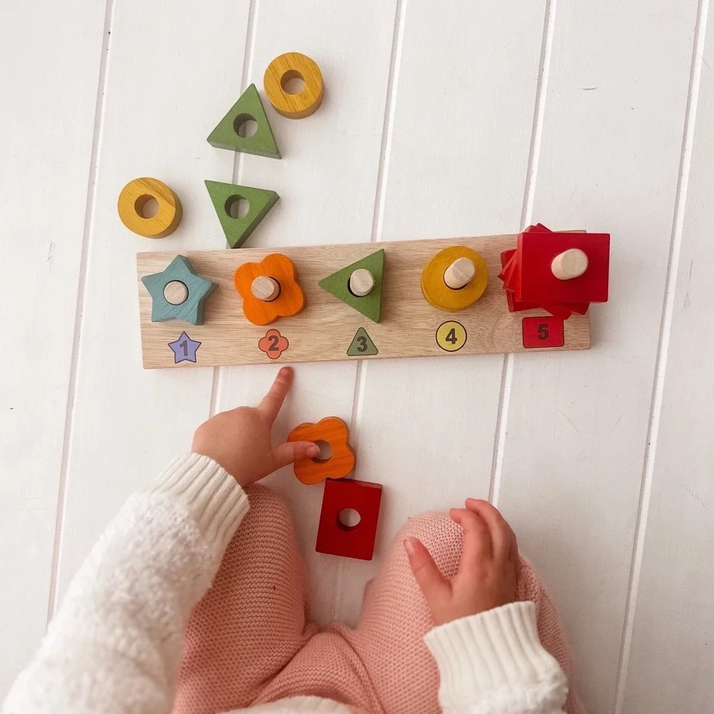 Qtoys Australia Wooden Counting Stair Educational Math Toy Montessori New‎